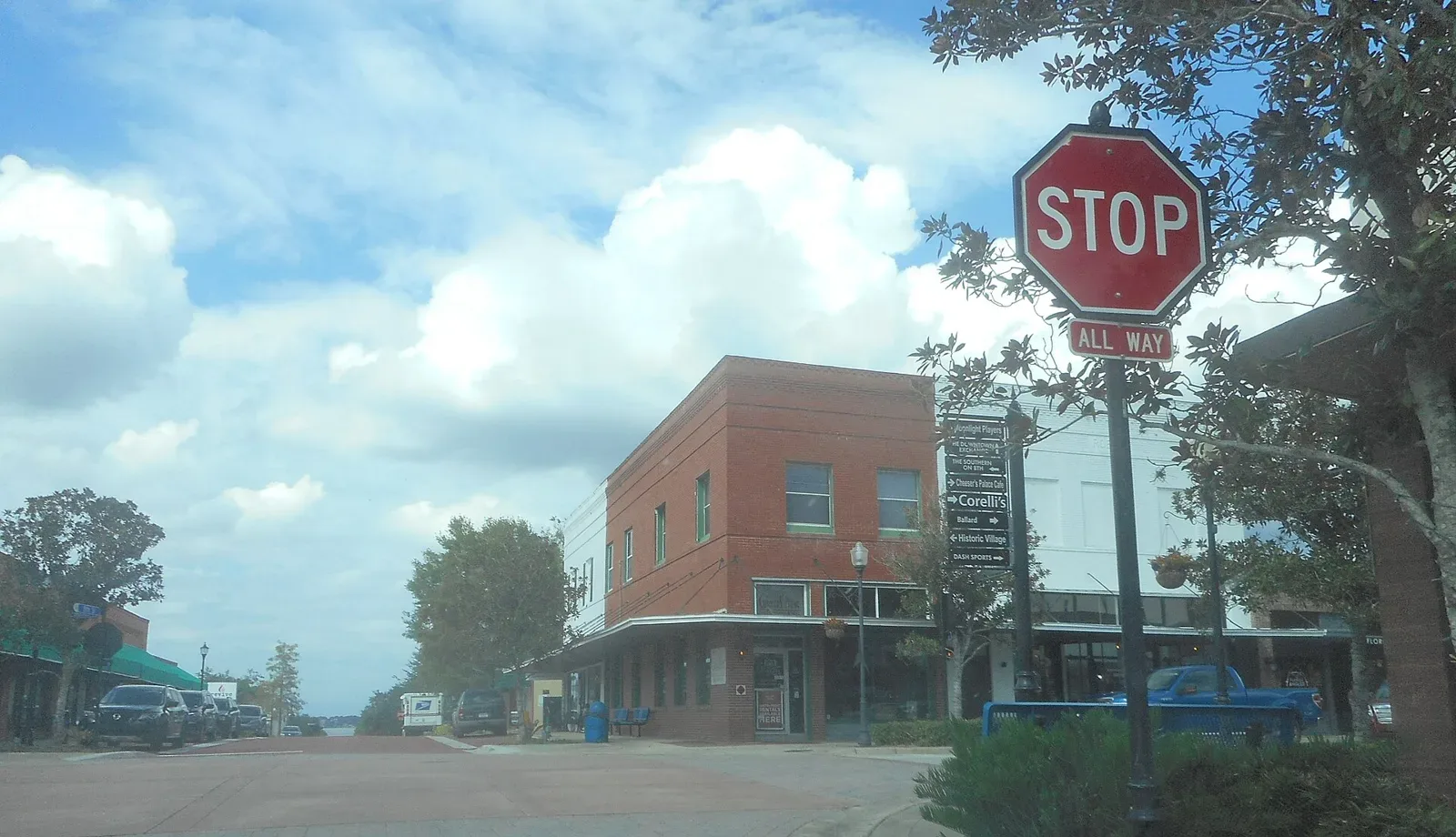 Eighth Street at Montrose Street in downtown Clermont, where the Sunday farmers market sets up.