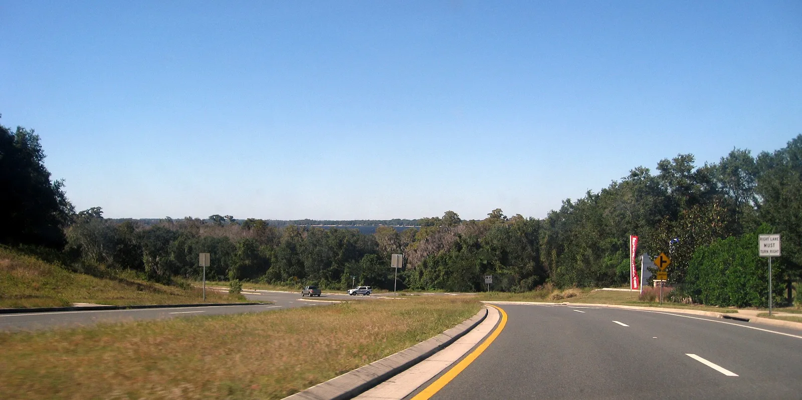 The hills of south Clermont from Hartwood Marsh Road, the road Imagine Schools at South Lake is on, with Lake Minnehaha beyond the trees